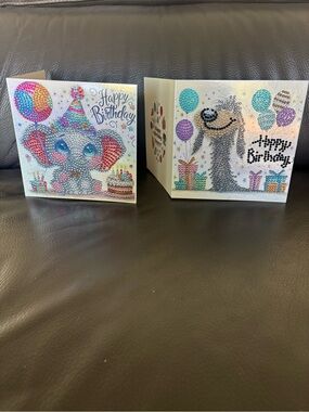1 Hand Crafted Rhinestone Embellished Animal Birthday Card - Pick 1 (sealed)